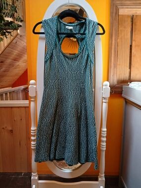 silence + noise Teal Patterned Sleeveless Fit & Flare Dress